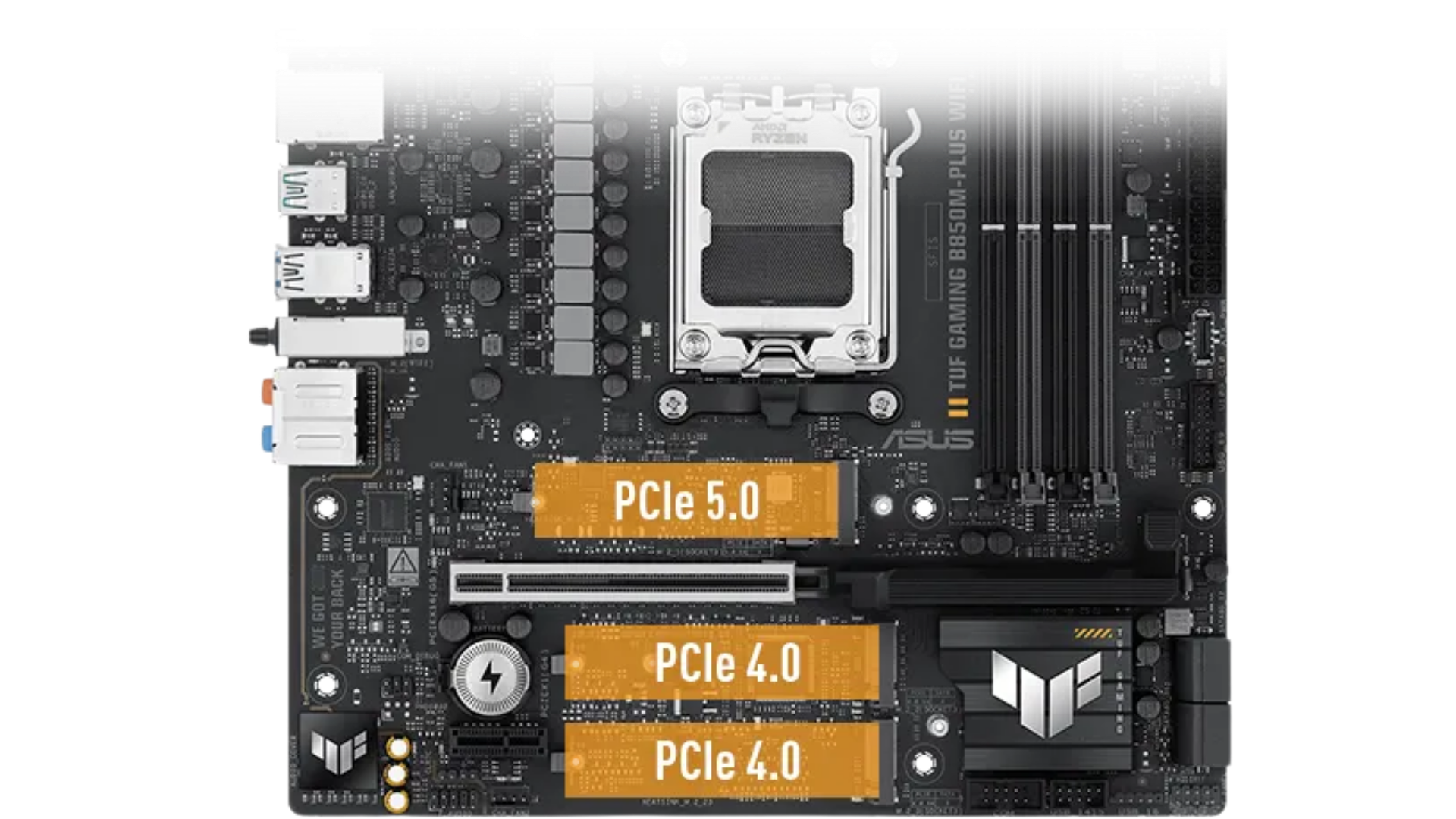 PCIe 5.0 x16 Yuvası ve NVMe M.2 Bağlantıları