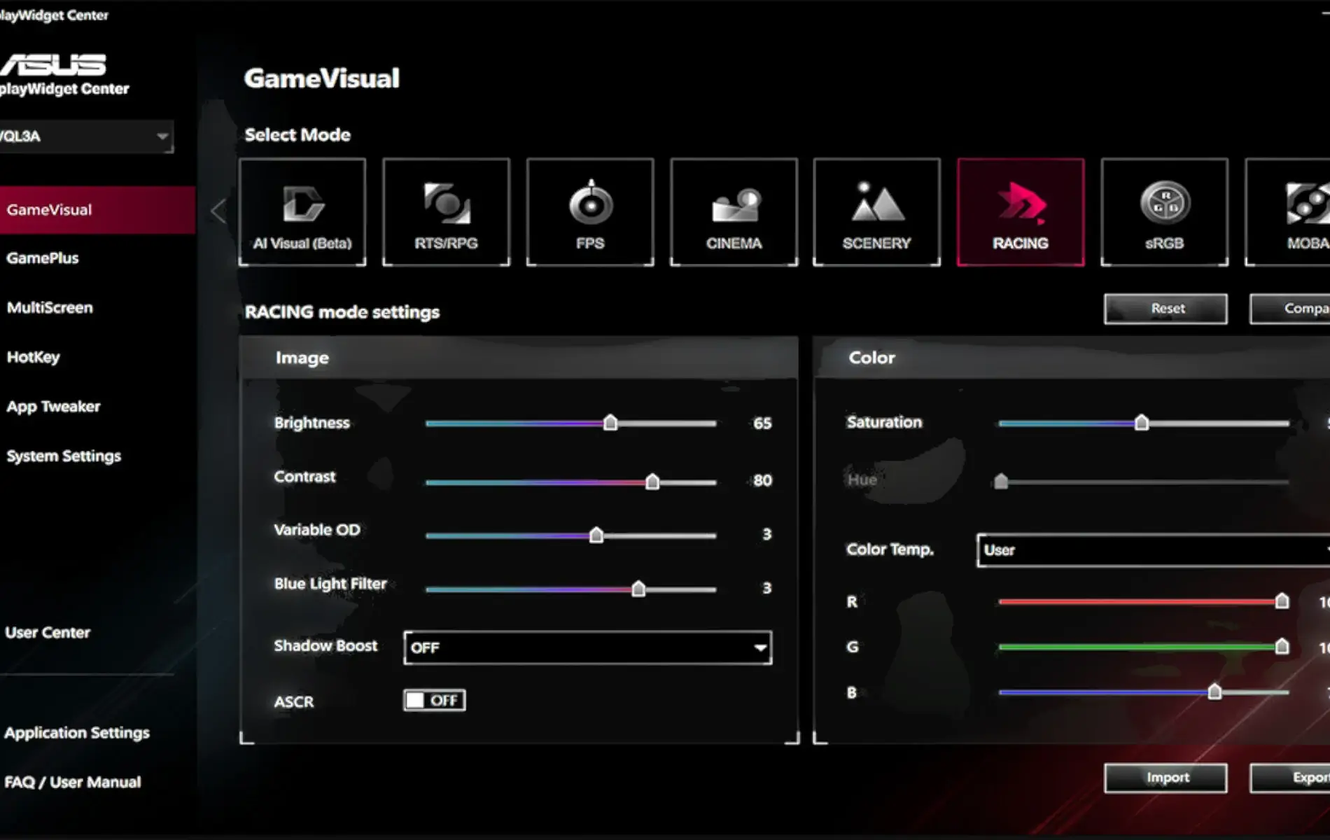 ASUS DisplayWidget Center Kontrol Yazılımı